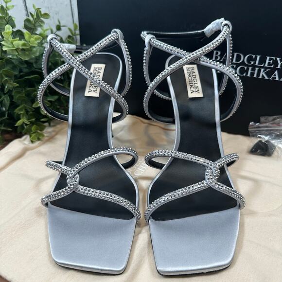 Badgley Mischka Women's Brooke Strappy Bejeweled Stiletto Sandals Heels Size 9.5 - Picture 5 of 11